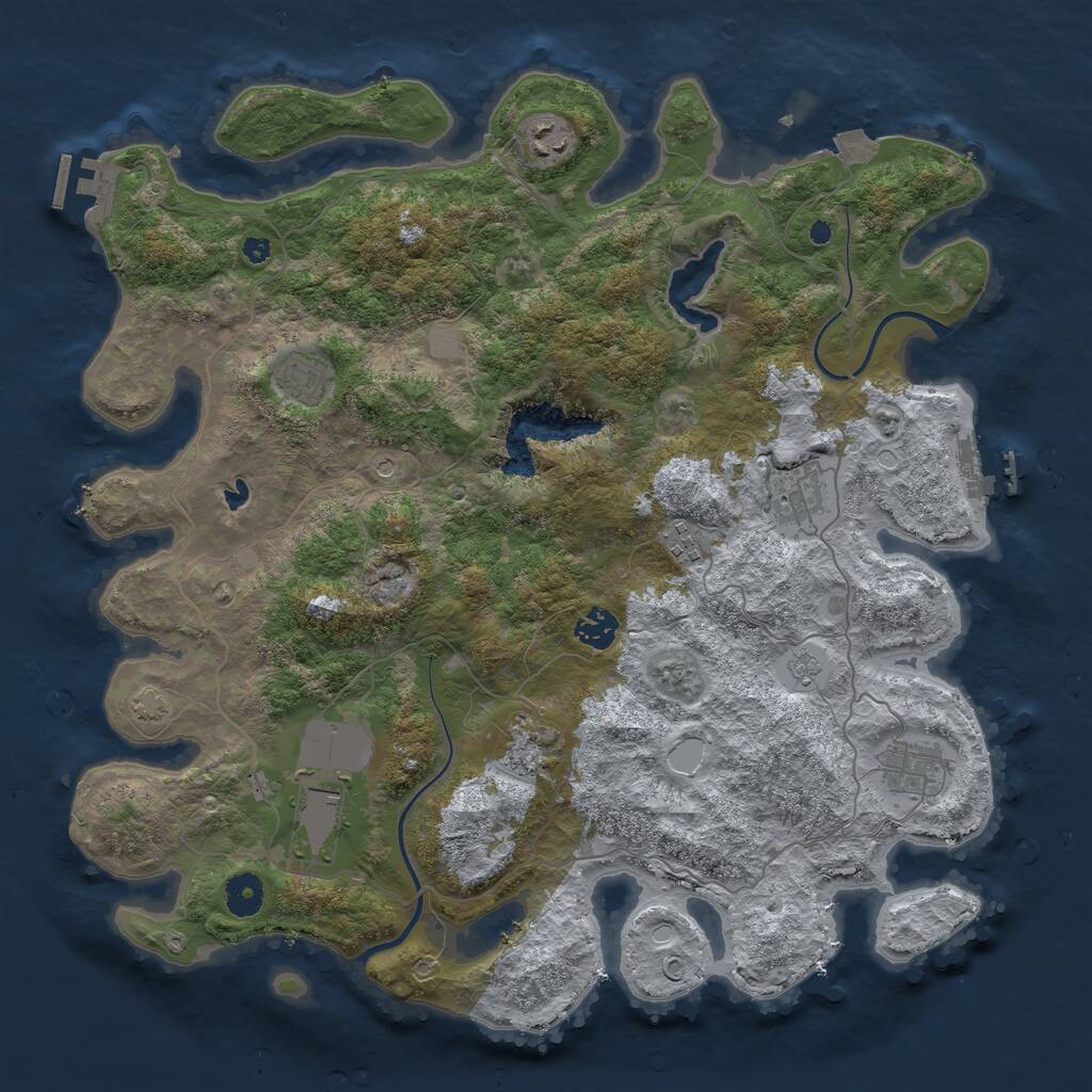 Rust Map: Procedural Map, Size: 4000, Seed: 1669786543, 14 Monuments