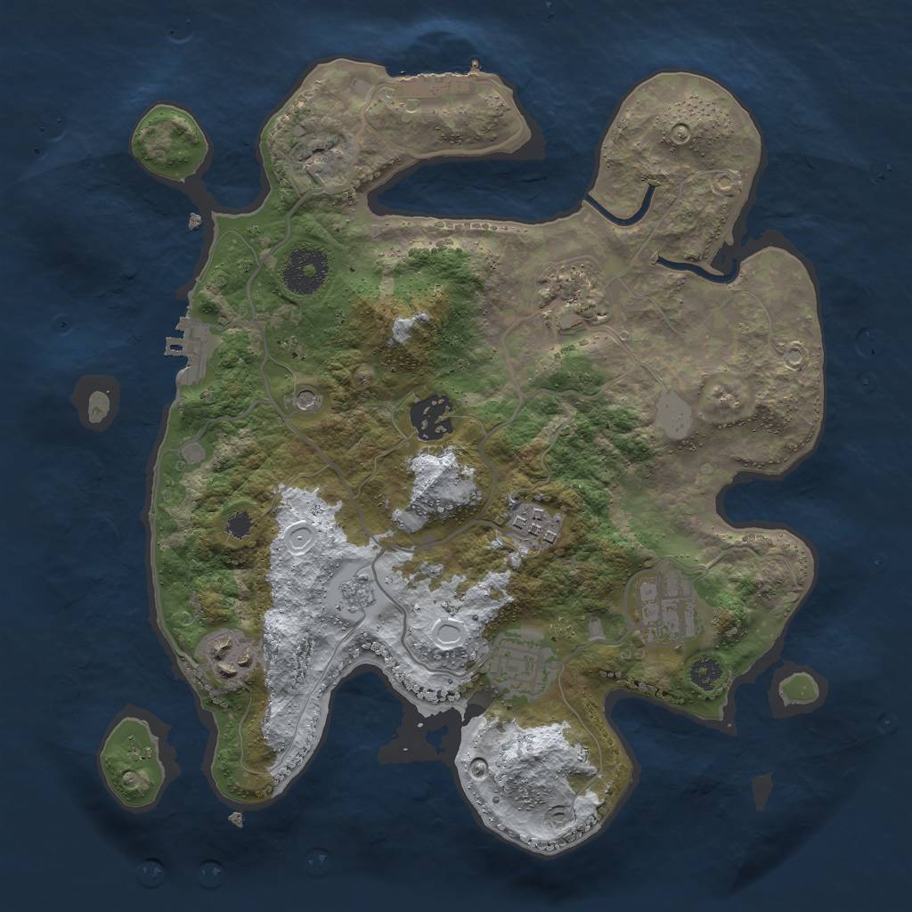 Rust Map: Procedural Map, Size: 3000, Seed: 429813, 15 Monuments