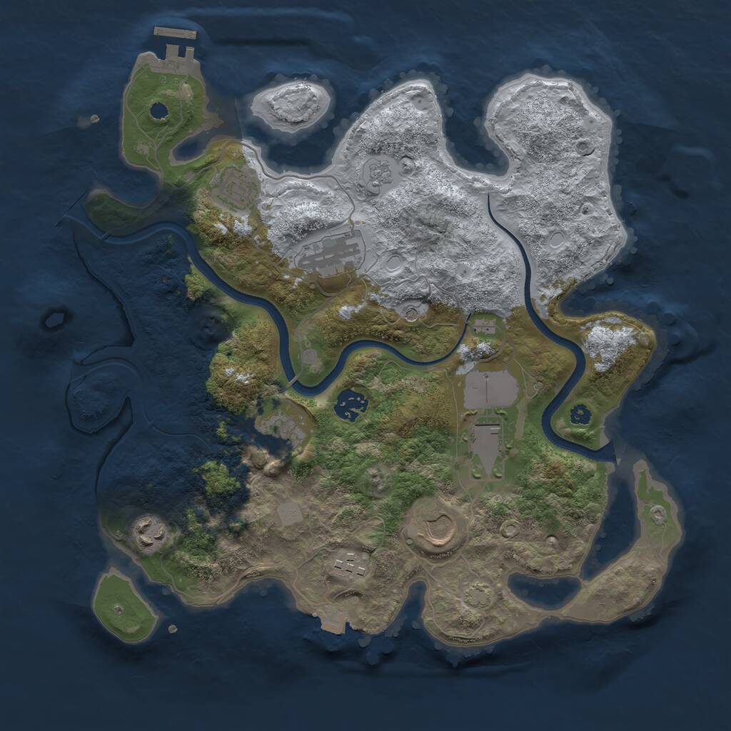 Rust Map: Procedural Map, Size: 3500, Seed: 1650614997, 13 Monuments