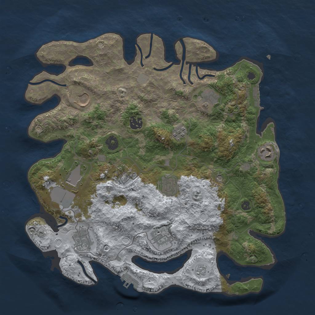 Rust Map: Procedural Map, Size: 3500, Seed: 20220527, 19 Monuments