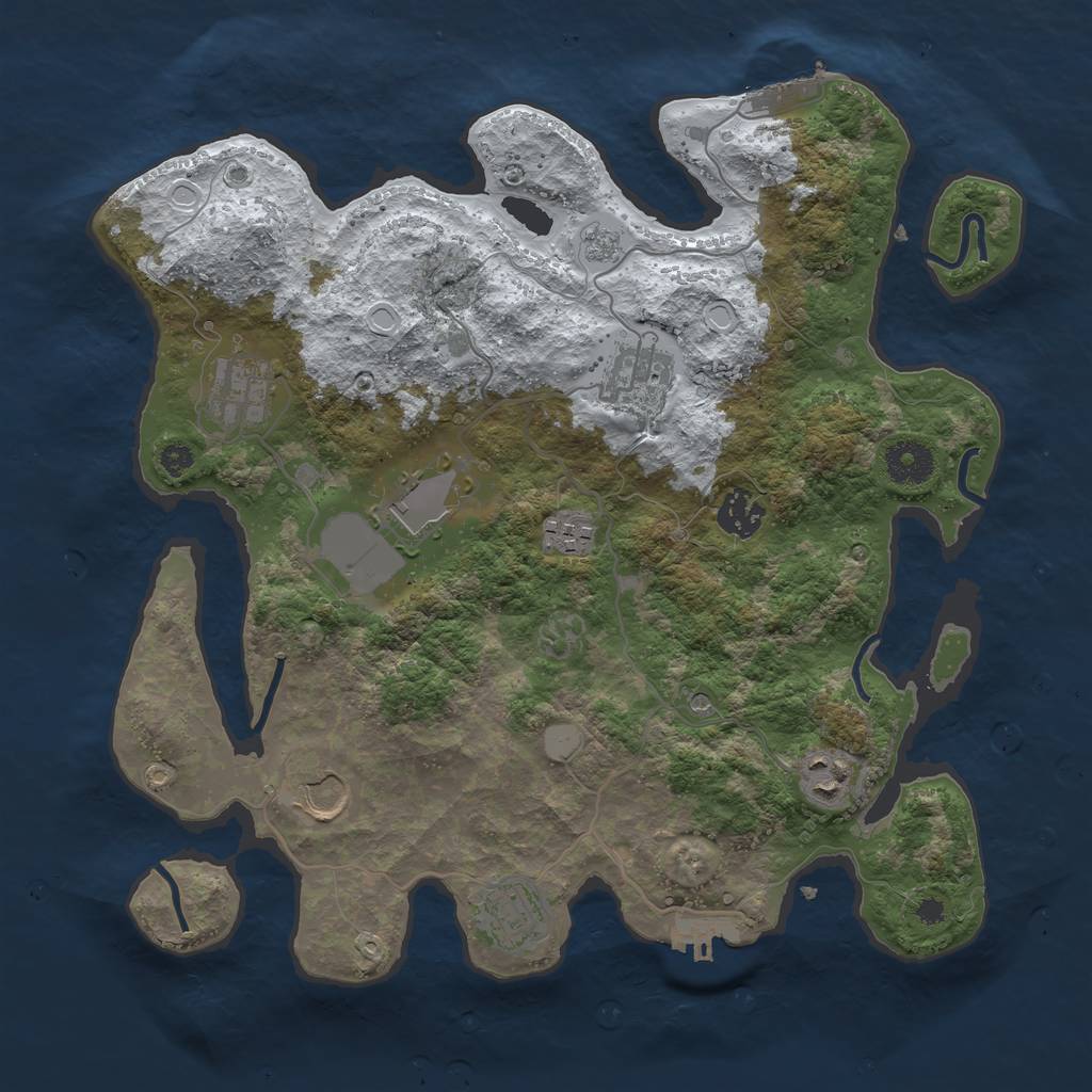 Rust Map: Procedural Map, Size: 3500, Seed: 5272022, 17 Monuments