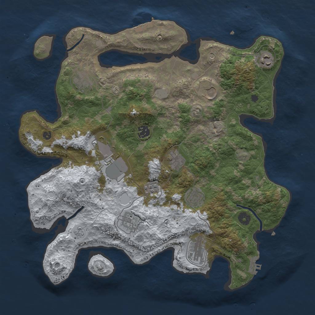 Rust Map: Procedural Map, Size: 3750, Seed: 605717629, 19 Monuments