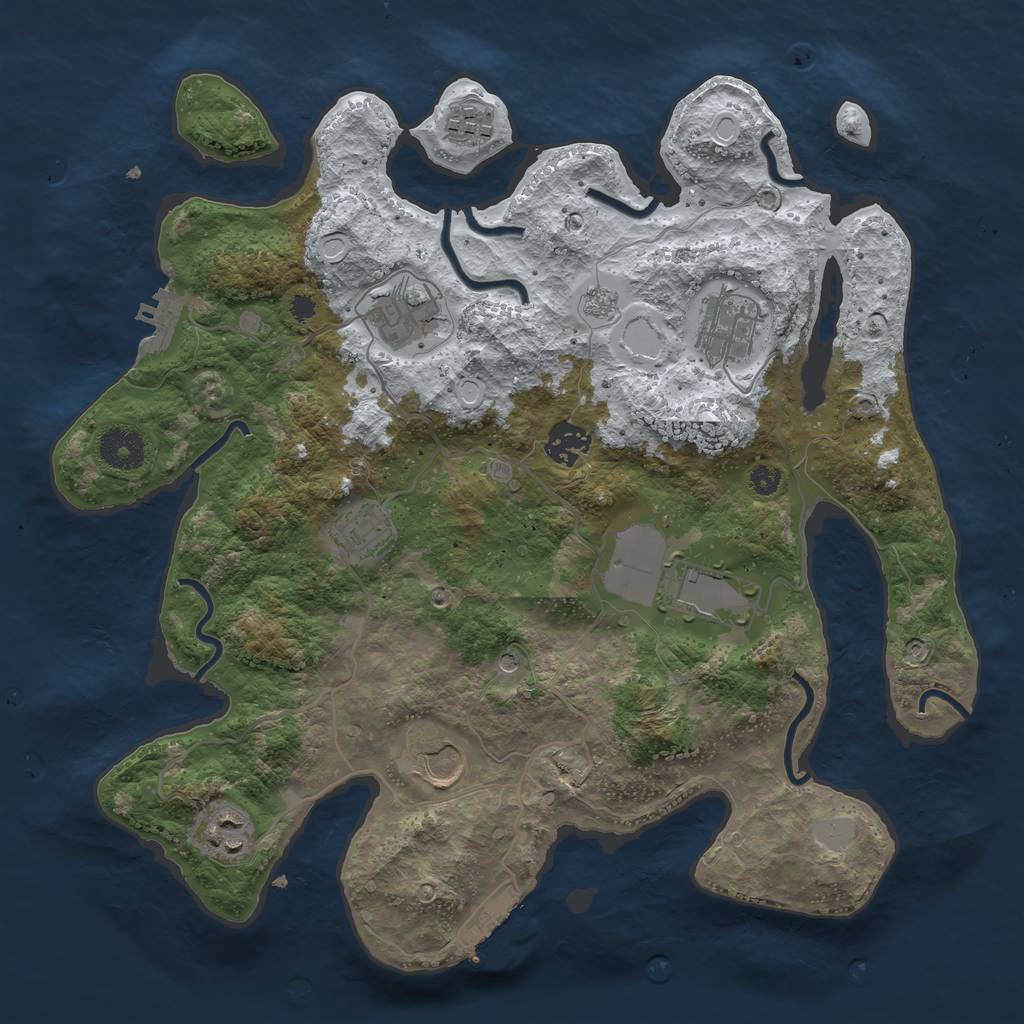 Rust Map: Procedural Map, Size: 3500, Seed: 340, 17 Monuments