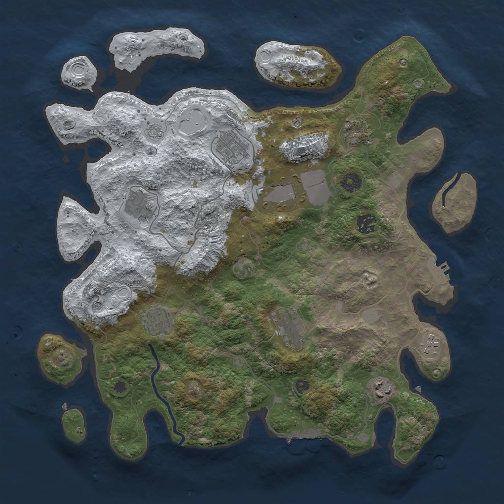 Rust Map: Procedural Map, Size: 3750, Seed: 1737187235, 18 Monuments