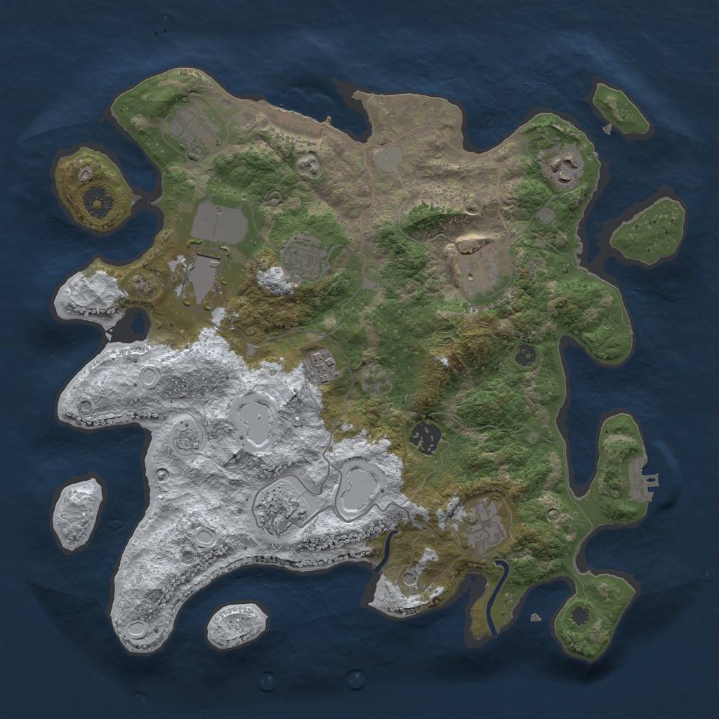 Rust Map: Procedural Map, Size: 3500, Seed: 27052022, 18 Monuments