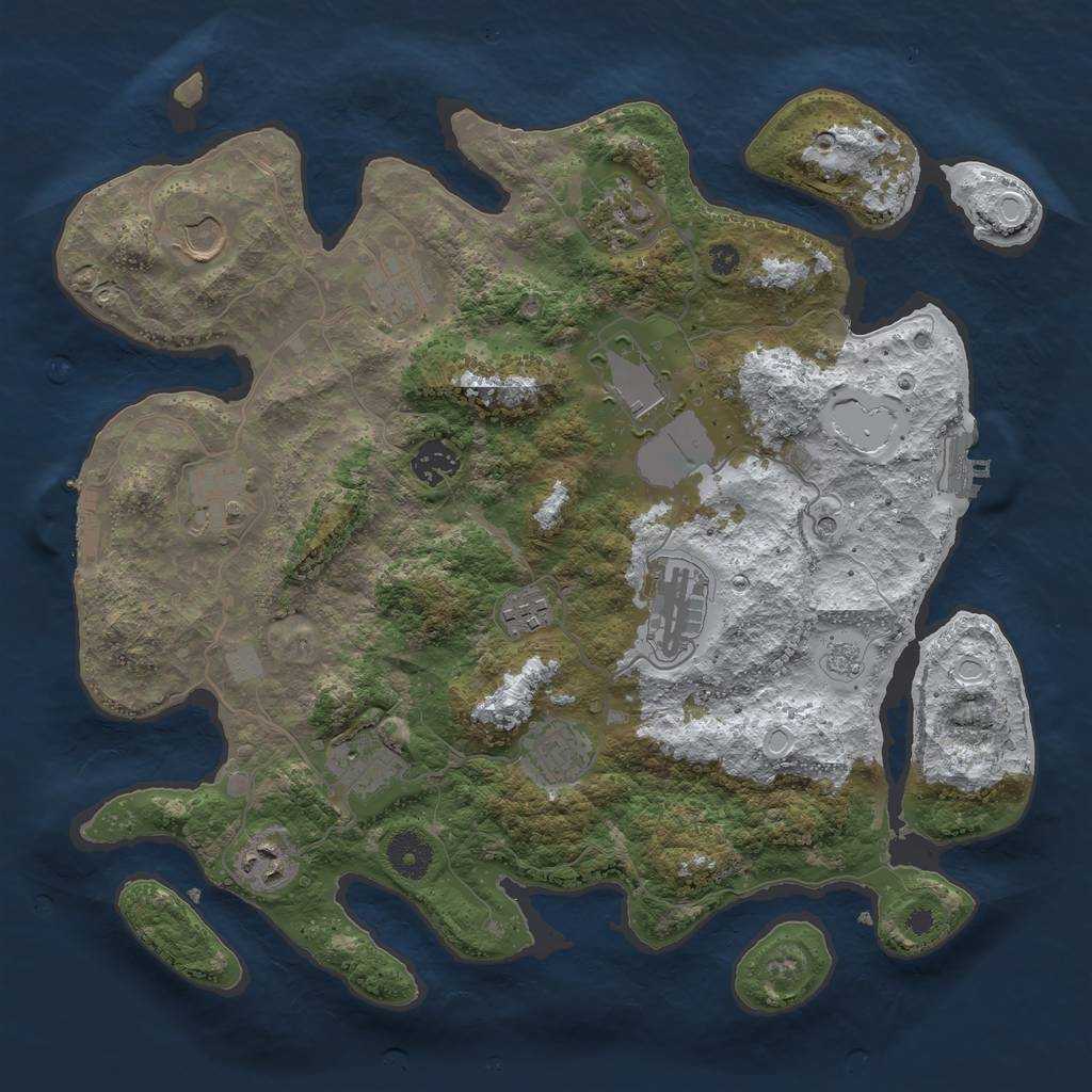 Rust Map: Procedural Map, Size: 3650, Seed: 664830, 20 Monuments