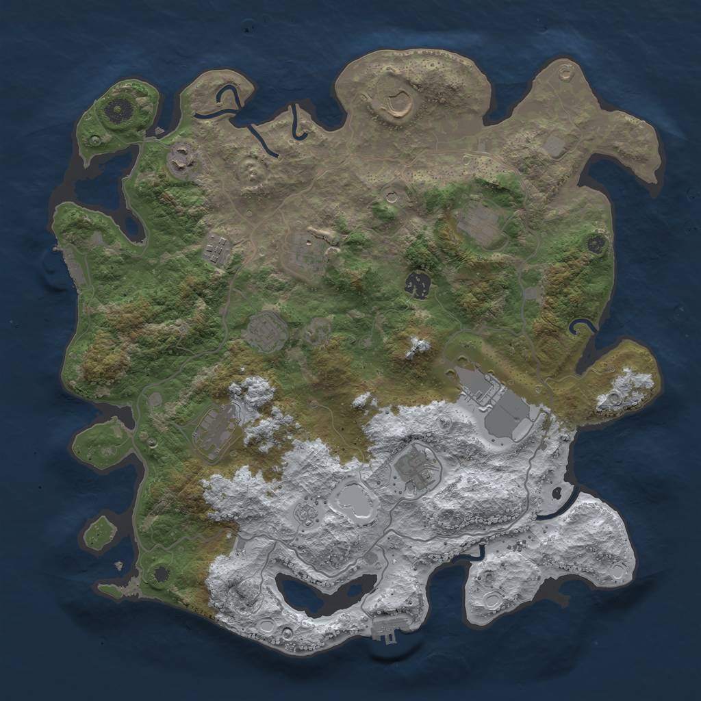Rust Map: Procedural Map, Size: 4000, Seed: 476, 19 Monuments