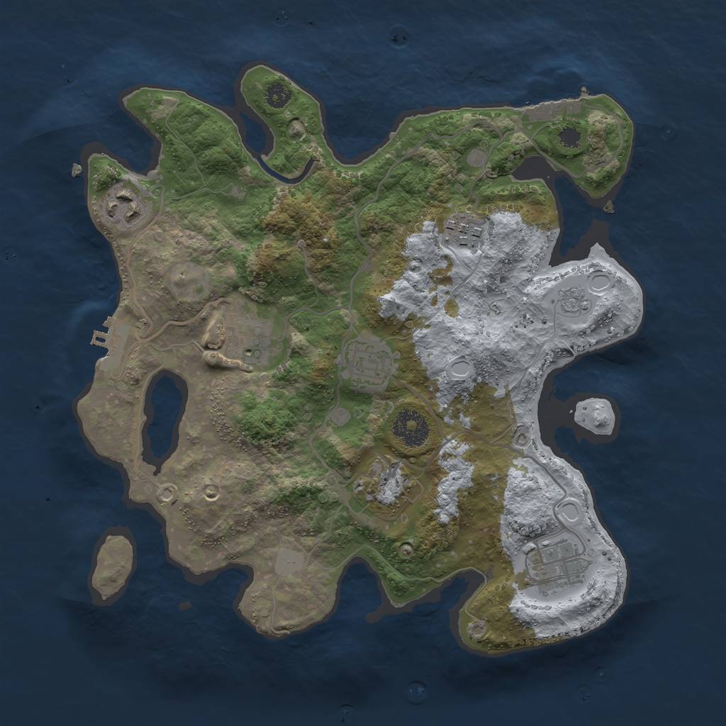 Rust Map: Procedural Map, Size: 3000, Seed: 11223, 14 Monuments
