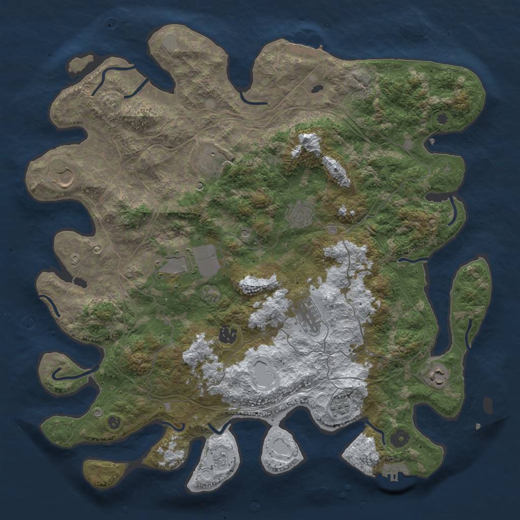 Rust Map: Procedural Map, Size: 4250, Seed: 1561820808, 17 Monuments
