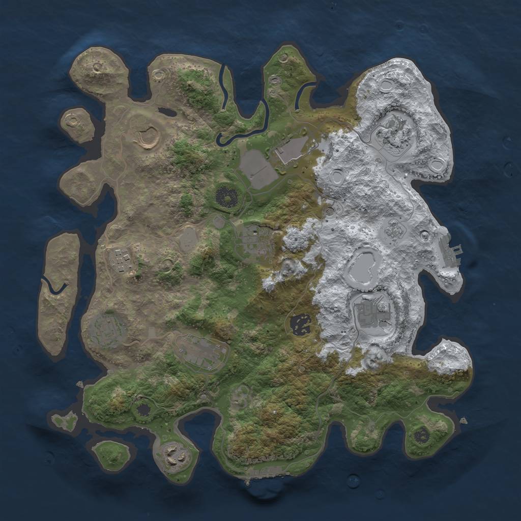 Rust Map: Procedural Map, Size: 3500, Seed: 1565764598, 19 Monuments