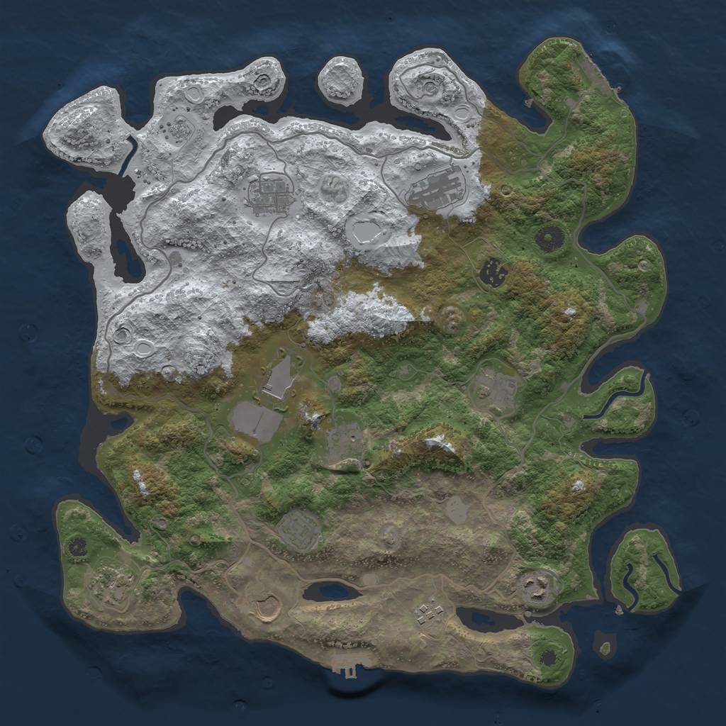 Rust Map: Procedural Map, Size: 4000, Seed: 263778435, 20 Monuments