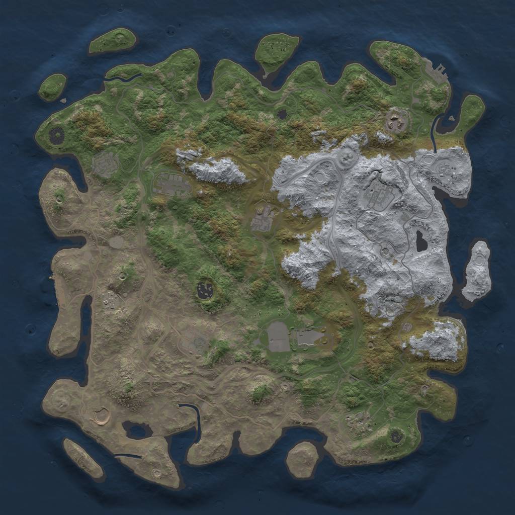 Rust Map: Procedural Map, Size: 4500, Seed: 98984502, 20 Monuments