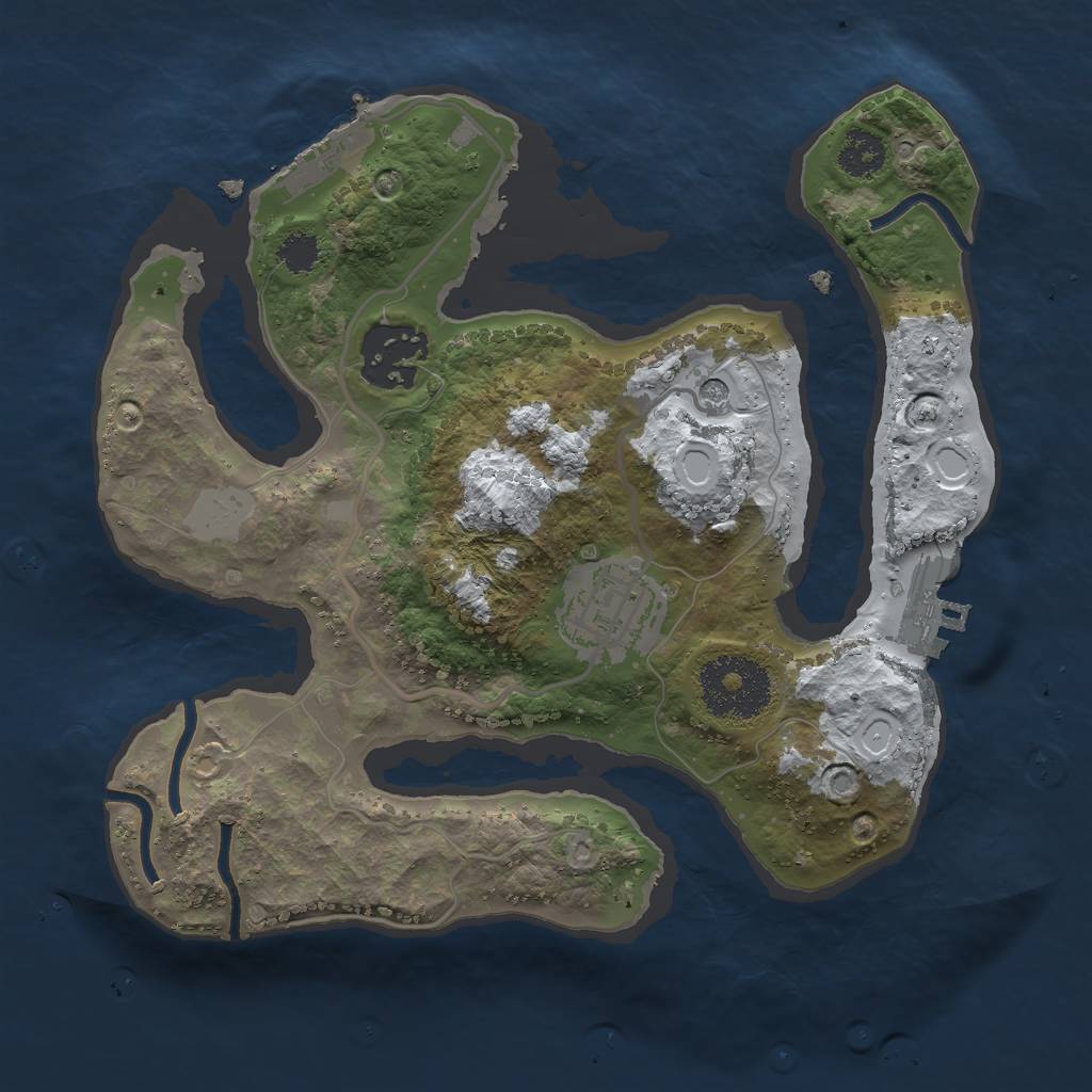 Rust Map: Procedural Map, Size: 2400, Seed: 1111111111, 10 Monuments
