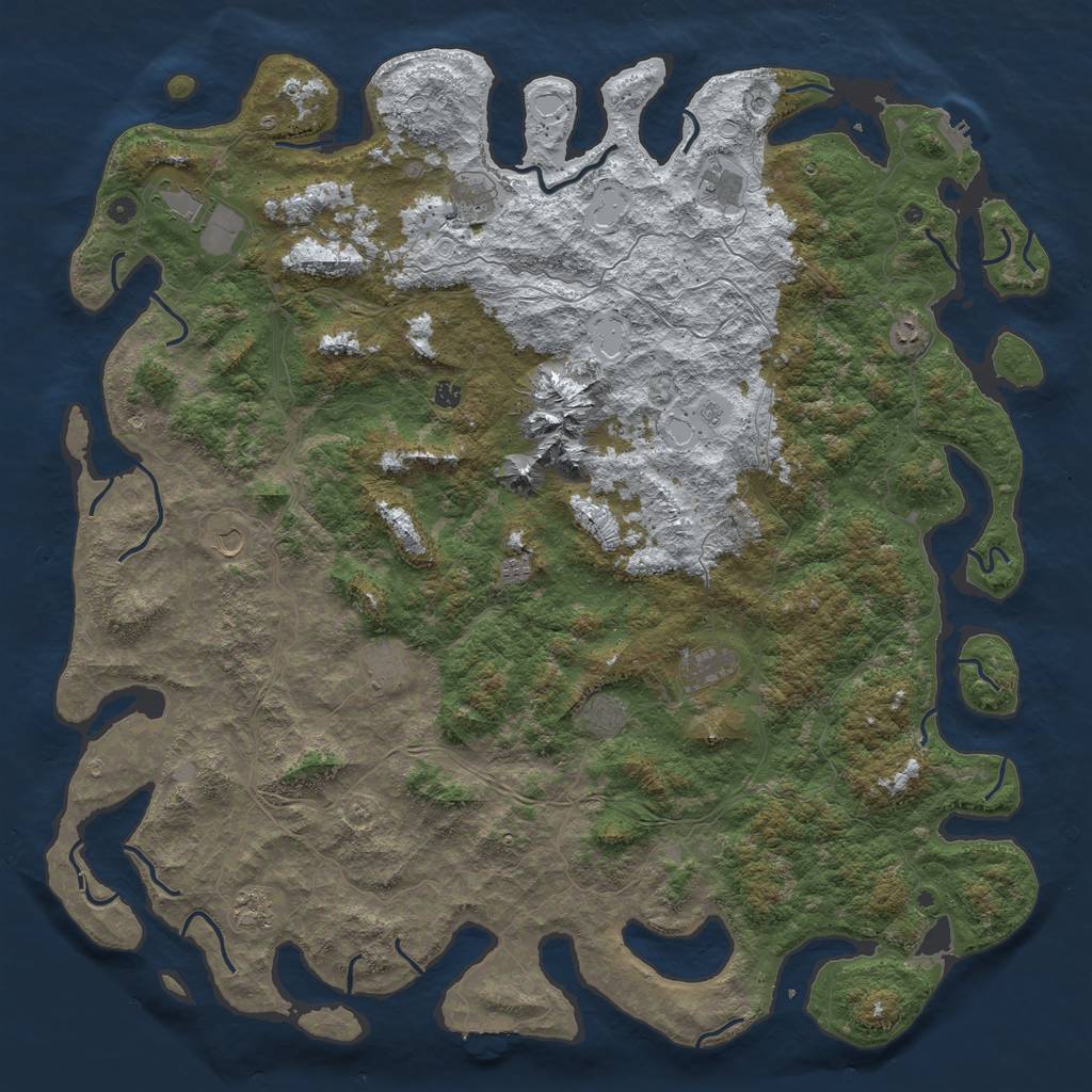 Rust Map: Procedural Map, Size: 6000, Seed: 4206942, 20 Monuments