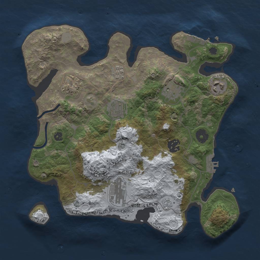 Rust Map: Procedural Map, Size: 3000, Seed: 1573730245, 16 Monuments