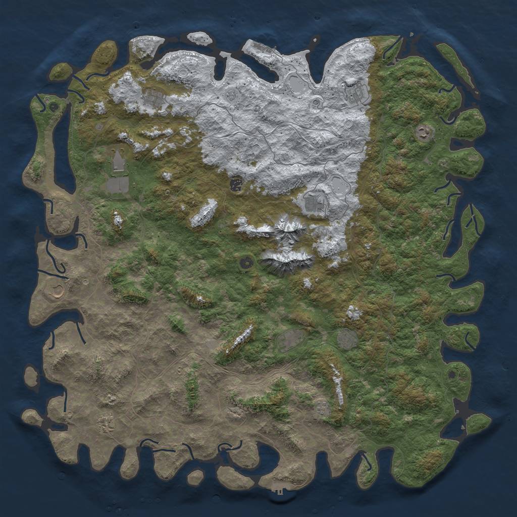 Rust Map: Procedural Map, Size: 6000, Seed: 691488, 20 Monuments