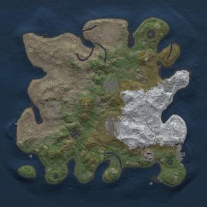 Thumbnail Rust Map: Procedural Map, Size: 3300, Seed: 33634, 17 Monuments