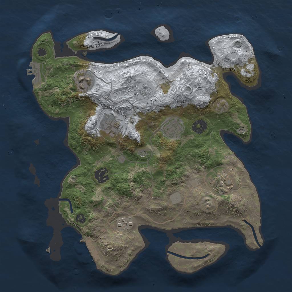 Rust Map: Procedural Map, Size: 3000, Seed: 25112, 15 Monuments