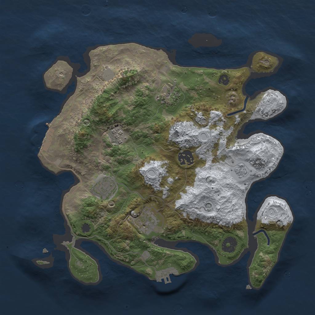 Rust Map: Procedural Map, Size: 3000, Seed: 1503772740, 14 Monuments