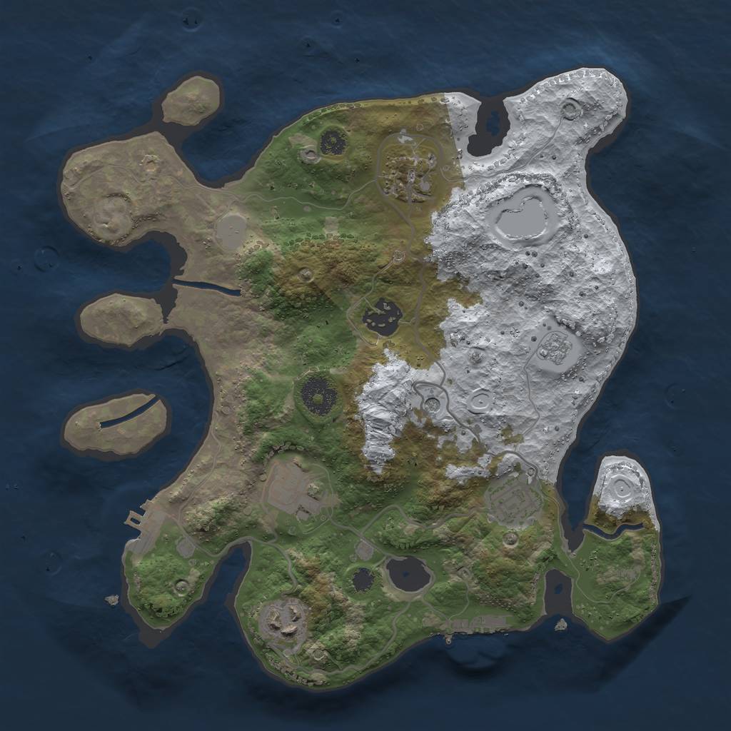 Rust Map: Procedural Map, Size: 3000, Seed: 7167, 14 Monuments