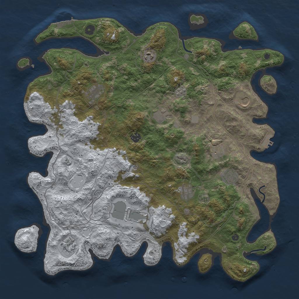 Rust Map: Procedural Map, Size: 4500, Seed: 1534491834, 20 Monuments