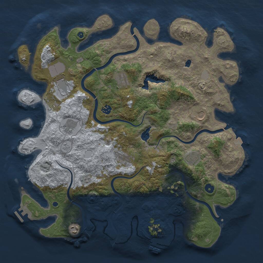 Rust Map: Procedural Map, Size: 4200, Seed: 803532174, 15 Monuments