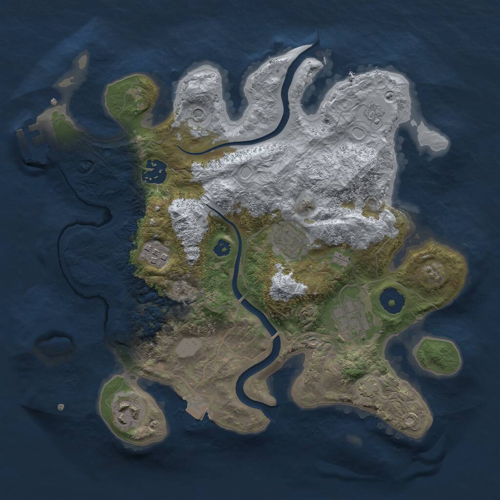 Rust Map: Procedural Map, Size: 3000, Seed: 1323366955, 10 Monuments