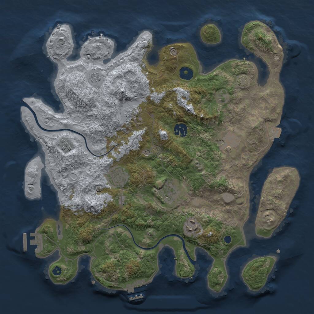 Rust Map: Procedural Map, Size: 3474, Seed: 3588, 13 Monuments