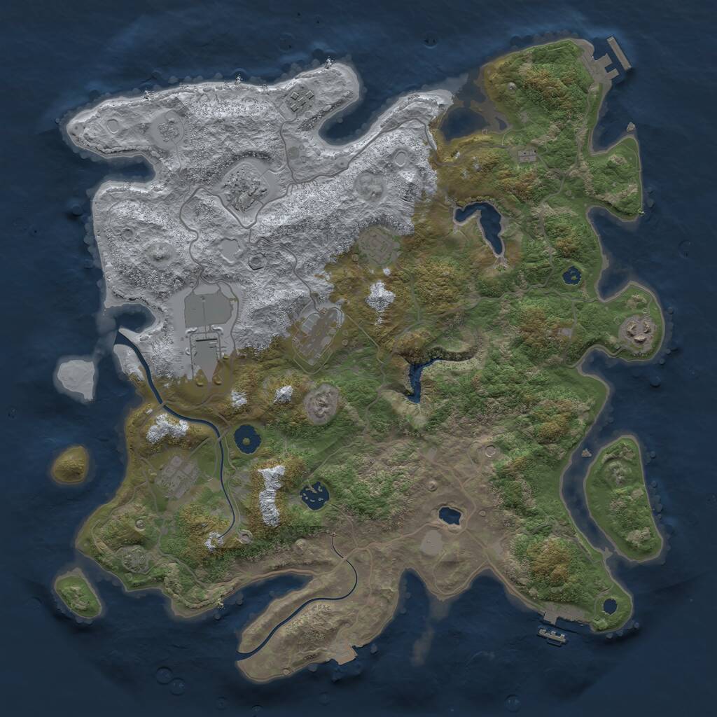 Rust Map: Procedural Map, Size: 4000, Seed: 15254, 14 Monuments