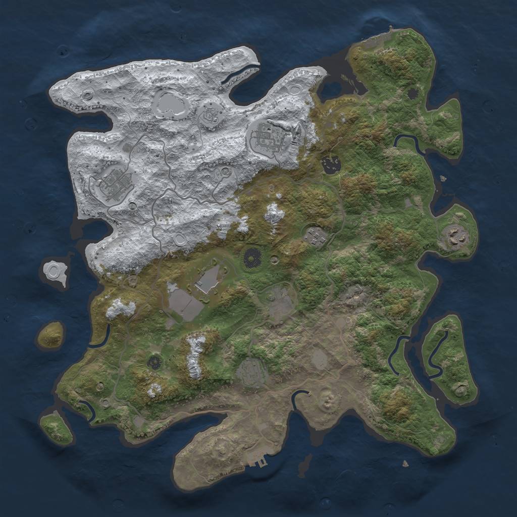 Rust Map: Procedural Map, Size: 4000, Seed: 15254, 17 Monuments