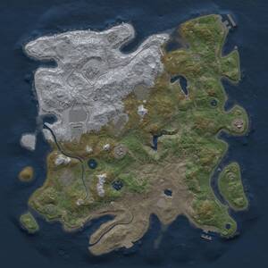 Thumbnail Rust Map: Procedural Map, Size: 4000, Seed: 15254, 14 Monuments