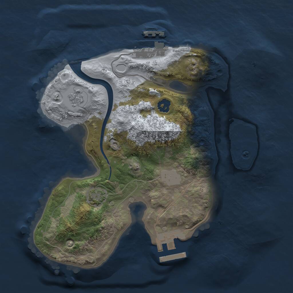 Rust Map: Procedural Map, Size: 2200, Seed: 100005, 5 Monuments