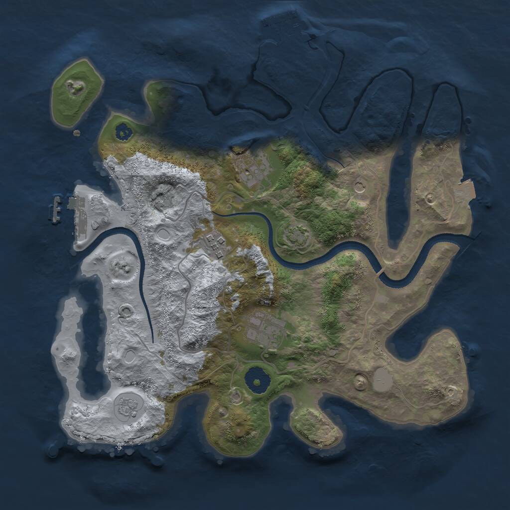 Rust Map: Procedural Map, Size: 3000, Seed: 1084033275, 9 Monuments