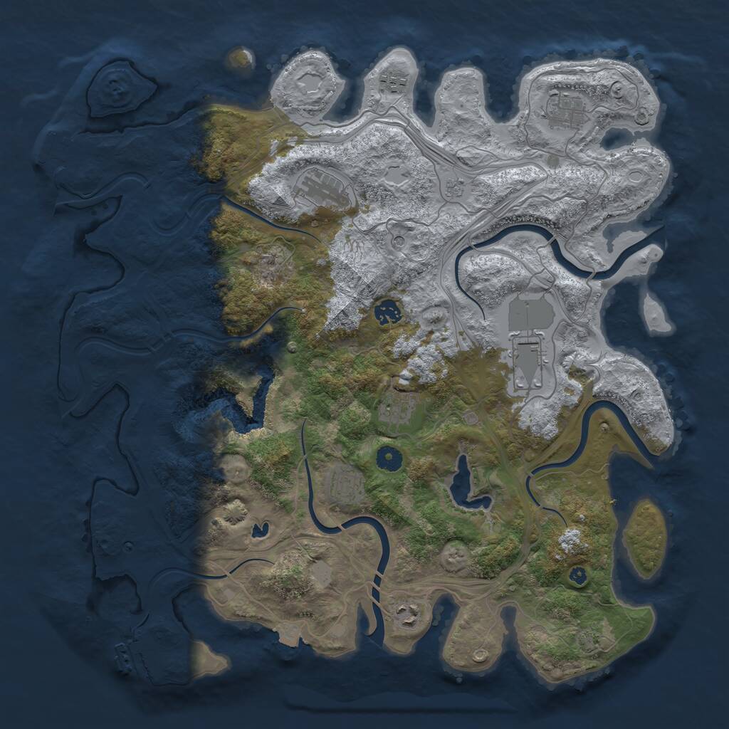 Rust Map: Procedural Map, Size: 4250, Seed: 24, 14 Monuments