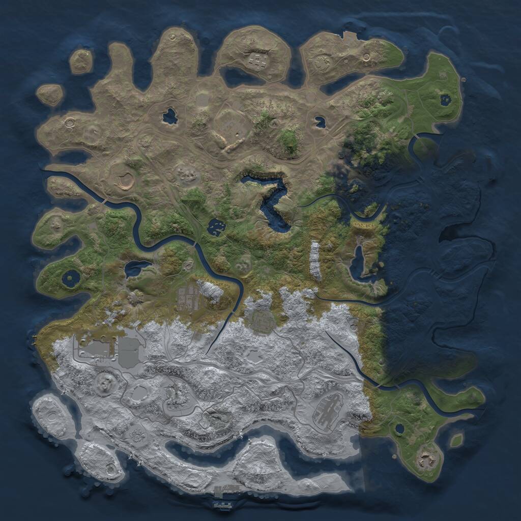 Rust Map: Procedural Map, Size: 4500, Seed: 20220527, 17 Monuments