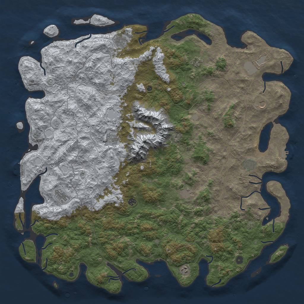 Rust Map: Procedural Map, Size: 6000, Seed: 5654512, 20 Monuments