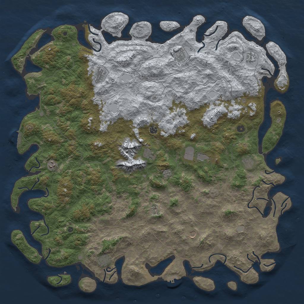 Rust Map: Procedural Map, Size: 6000, Seed: 52258857, 20 Monuments