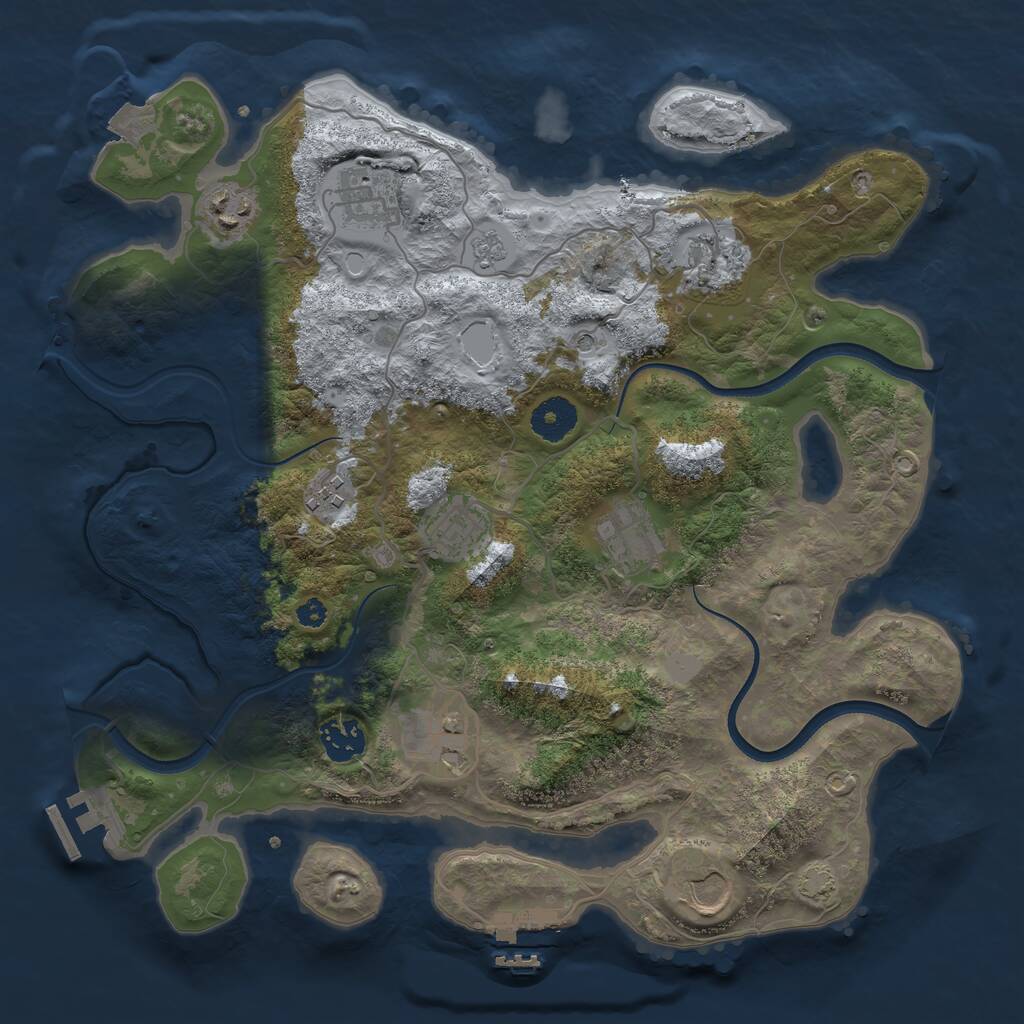 Rust Map: Procedural Map, Size: 3500, Seed: 1510687424, 15 Monuments