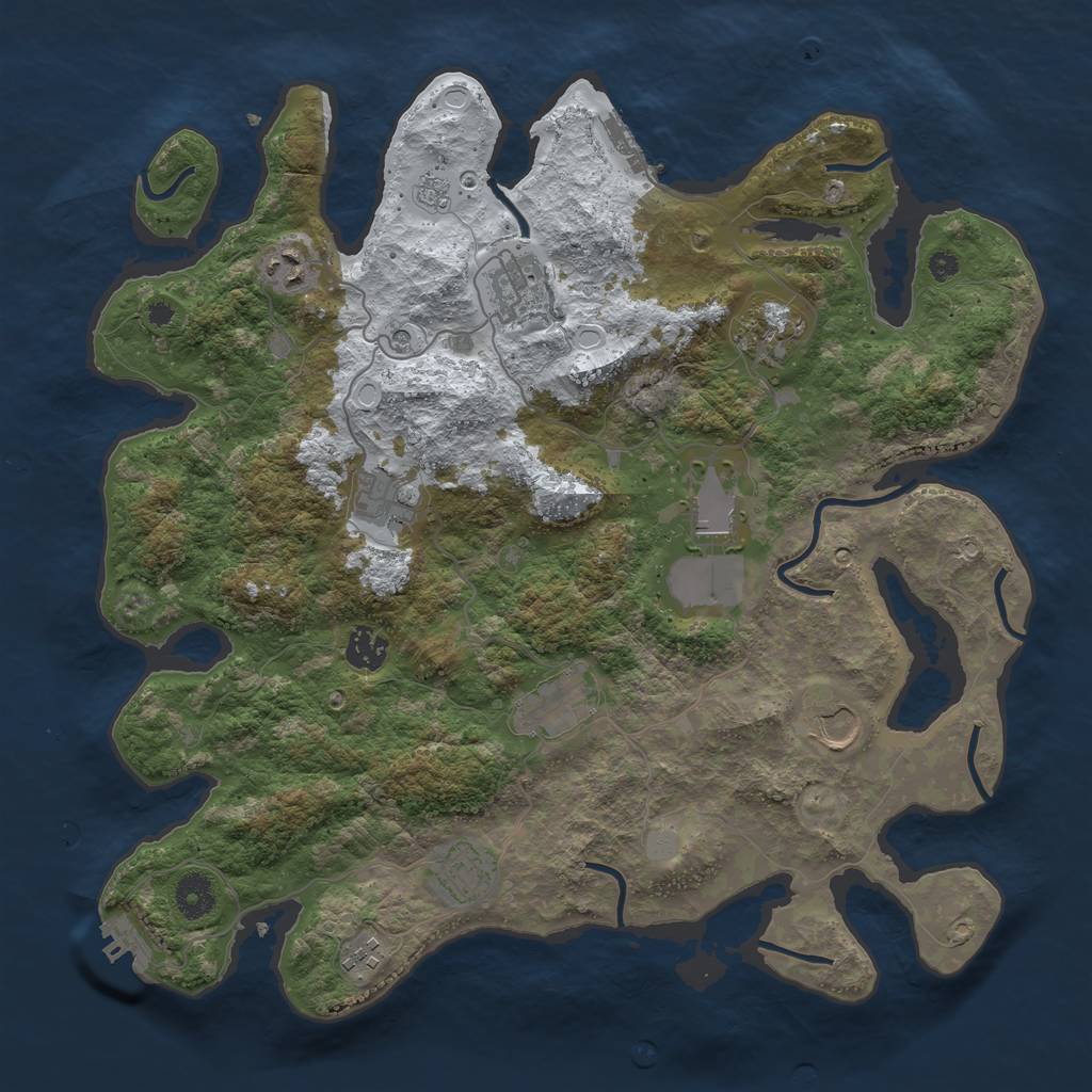 Rust Map: Procedural Map, Size: 3850, Seed: 1010199362, 19 Monuments