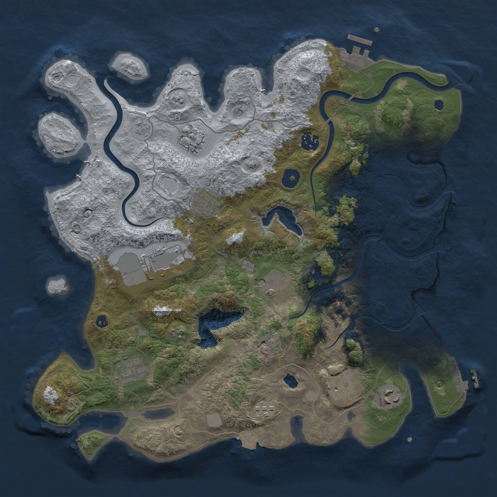 Rust Map: Procedural Map, Size: 4000, Seed: 4784, 15 Monuments