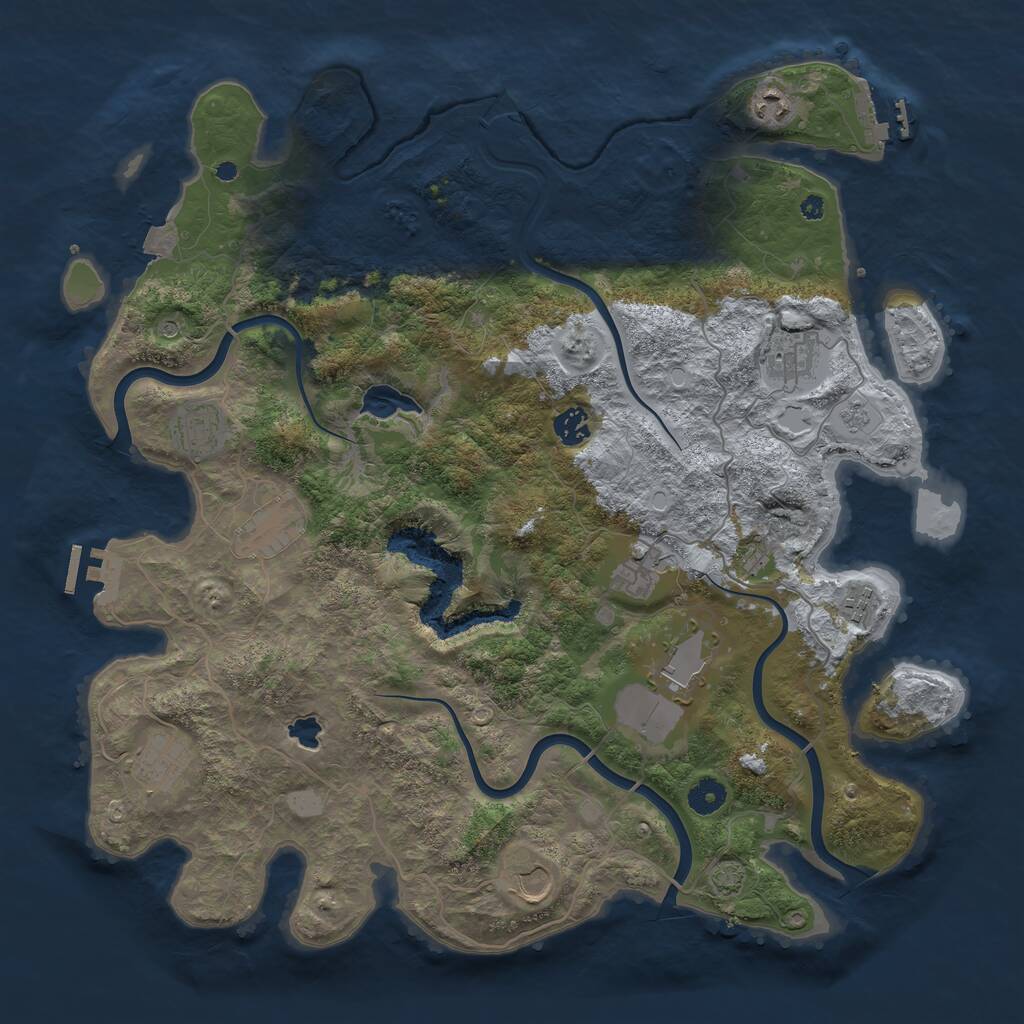 Rust Map: Procedural Map, Size: 4200, Seed: 40, 16 Monuments