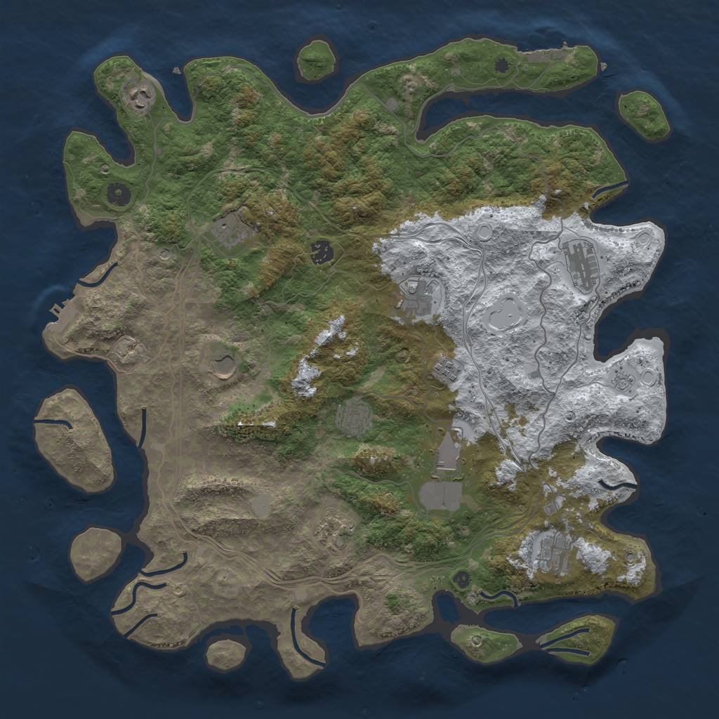 Rust Map: Procedural Map, Size: 4500, Seed: 68869315, 20 Monuments