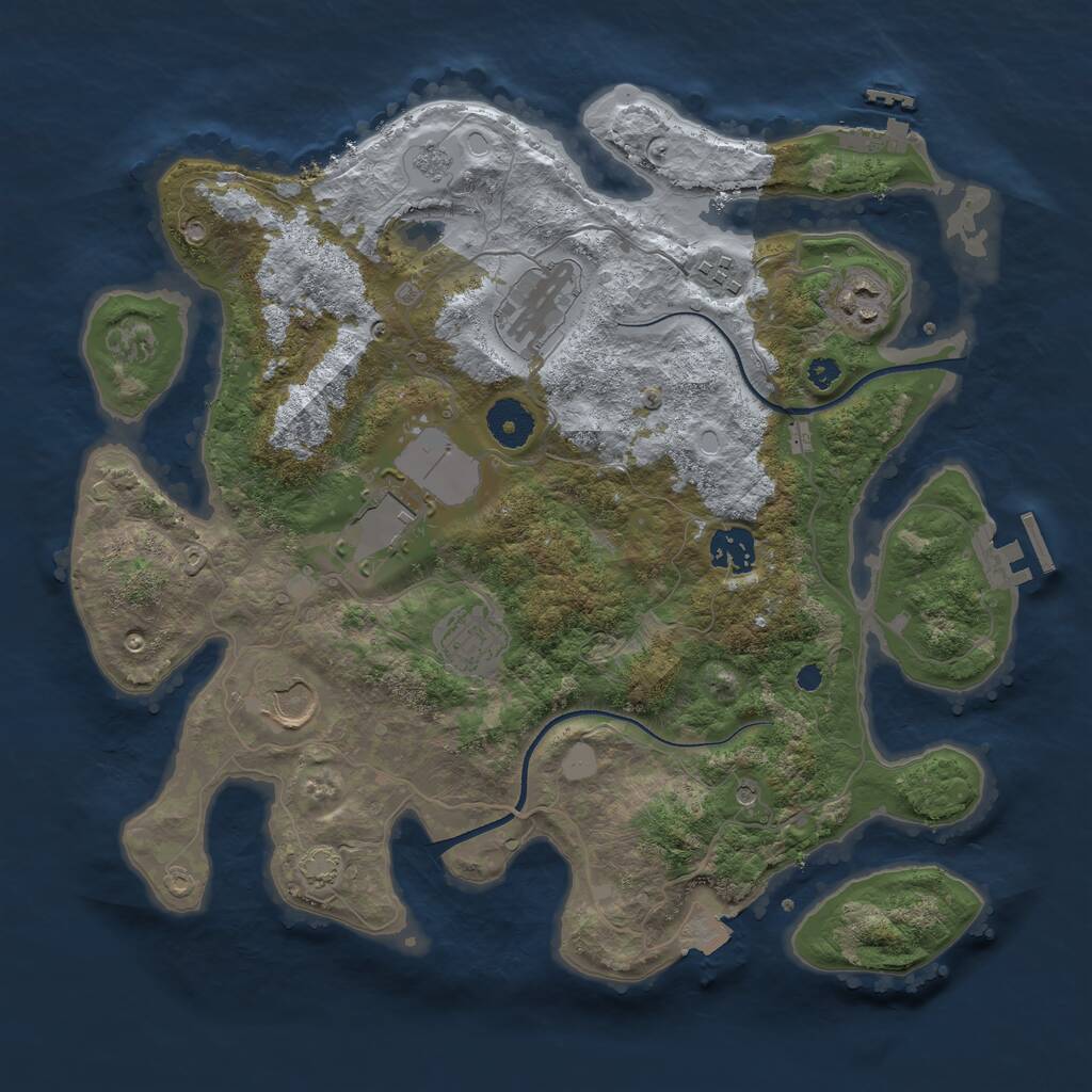 Rust Map: Procedural Map, Size: 3500, Seed: 97141126, 13 Monuments