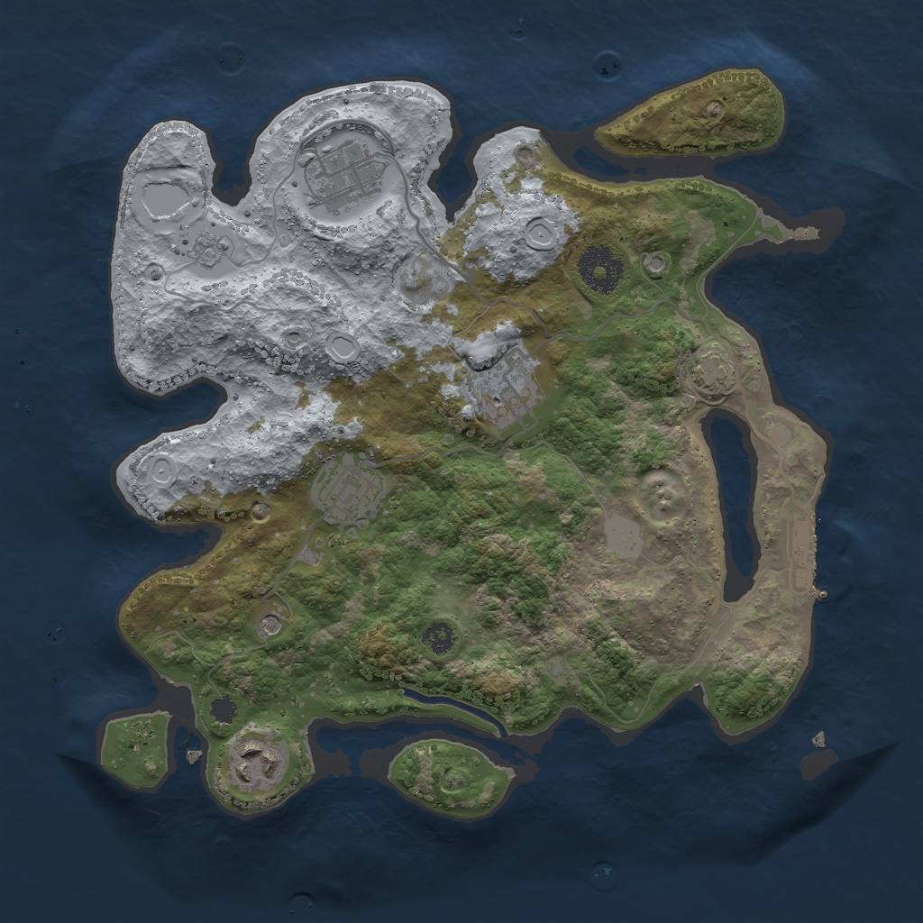 Rust Map: Procedural Map, Size: 3000, Seed: 1692131371, 11 Monuments