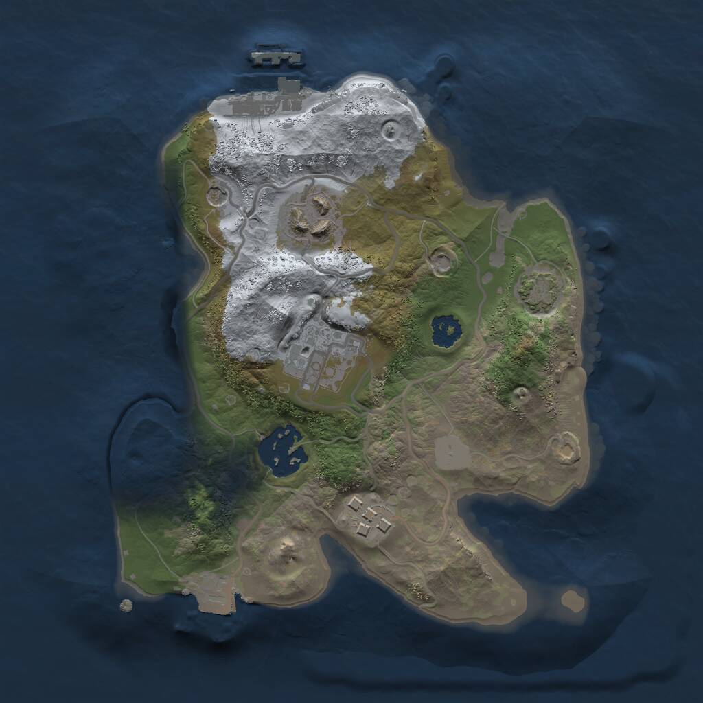 Rust Map: Procedural Map, Size: 2200, Seed: 1998172327, 8 Monuments