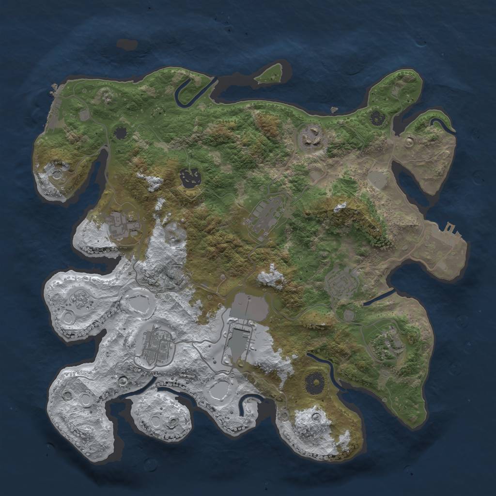 Rust Map: Procedural Map, Size: 3500, Seed: 67482359, 17 Monuments