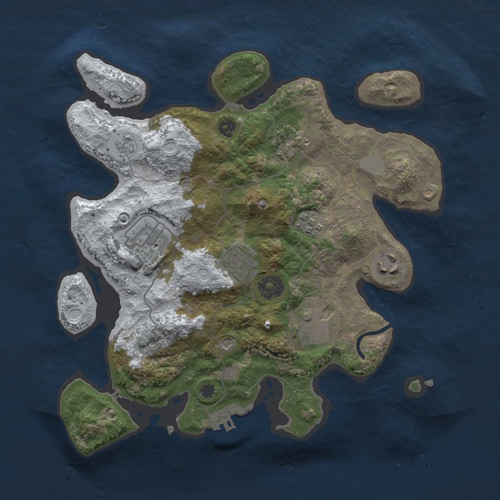 Rust Map: Procedural Map, Size: 3000, Seed: 1775021651, 14 Monuments