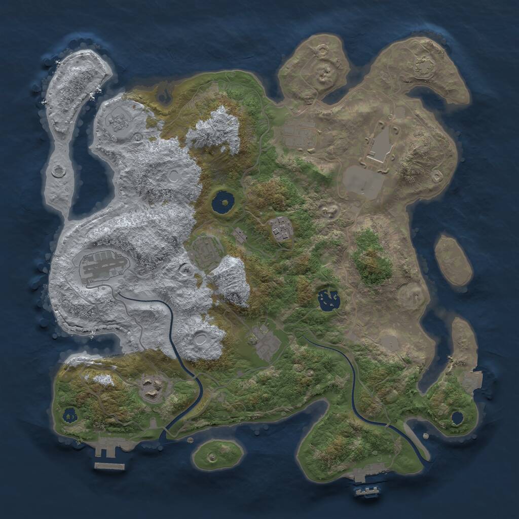 Rust Map: Procedural Map, Size: 3500, Seed: 2022052717, 13 Monuments