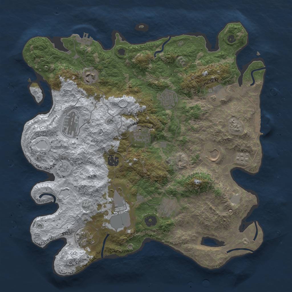 Rust Map: Procedural Map, Size: 3750, Seed: 1132782028, 20 Monuments