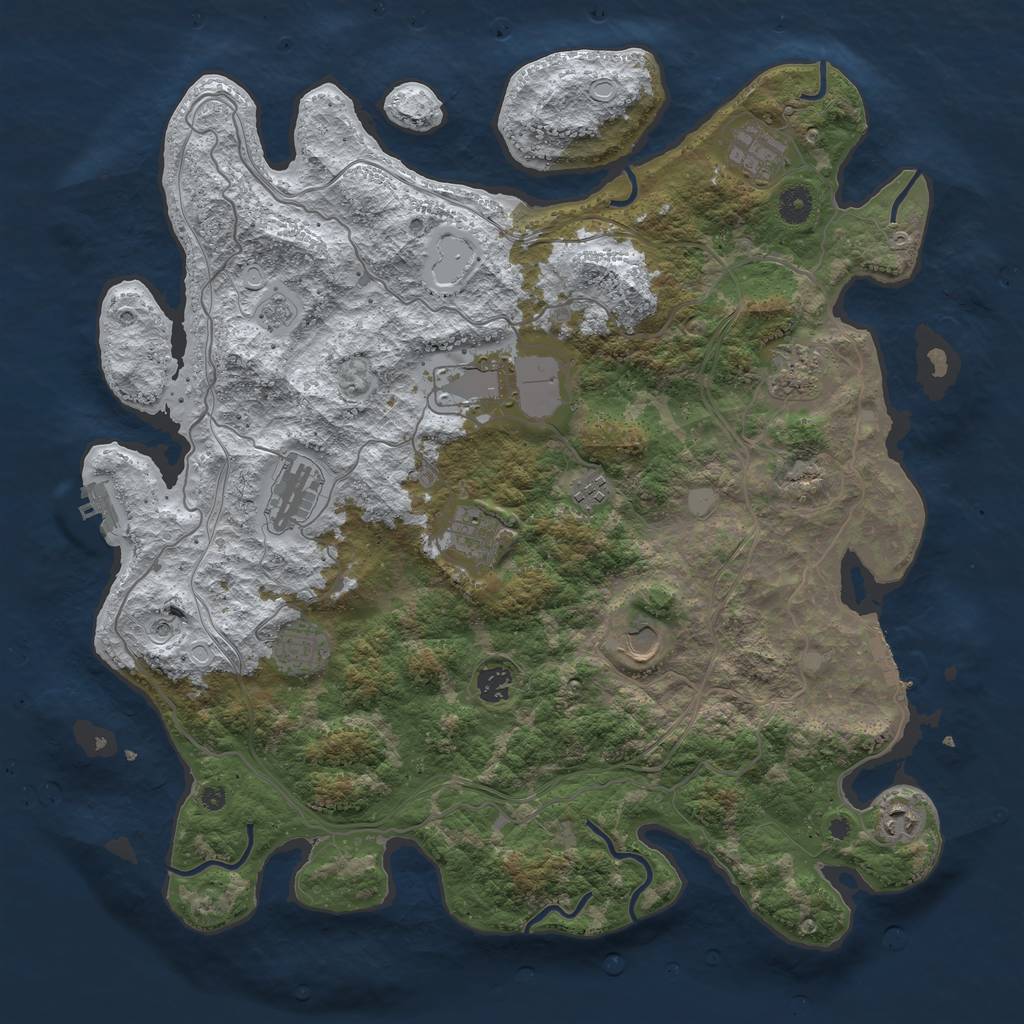 Rust Map: Procedural Map, Size: 4300, Seed: 9698885, 19 Monuments